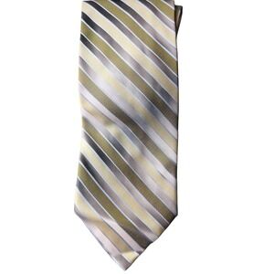 100% Silk Tie Pavone Green Silver Brown NWT Prom Wedding Homecoming